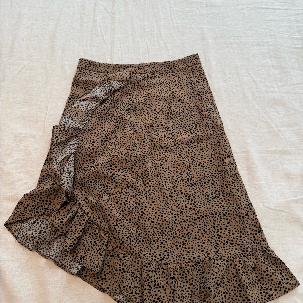 Leopard Print Ruffle Skirt